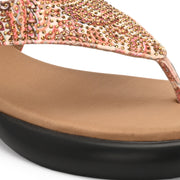 Women Embellished Ethnic Comfort Sandals (W-AH-01-ANTIQUE)