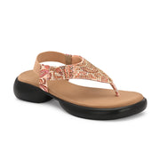 Women Embellished Ethnic Comfort Sandals (W-AH-01-ANTIQUE)