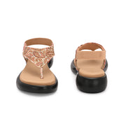 Women Embellished Ethnic Comfort Sandals (W-AH-01-ANTIQUE)
