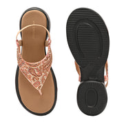 Women Embellished Ethnic Comfort Sandals (W-AH-01-ANTIQUE)