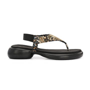 Women Embellished Ethnic Comfort Sandals (W-AH-01-BLACK)