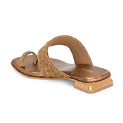 Women Embellished Toe-Ring Flat Slip-On Sandals (W-AH-05-ANTIQUE)