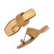 Women Embellished Toe-Ring Flat Slip-On Sandals (W-AH-05-ANTIQUE)