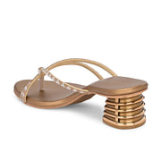 Women Embellished Block Heel Slip-On Sandals (W-AH-06-ANTIQUE)