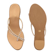 Women Embellished Block Heel Slip-On Sandals (W-AH-06-ANTIQUE)