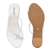 Women Embellished Block Heel Slip-On Sandals (W-AH-06-SILVER)