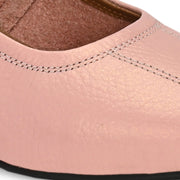 Women Premium Leather Block Heel Pump  (W-Alice-25-Metallic-Peach)