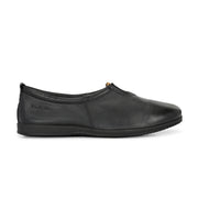 Women Premium Leather Slip On Flats (W-Angel-10-Black)