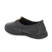 Women Premium Leather Slip On Flats (W-Angel-10-Black)