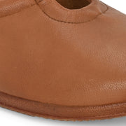 Women Premium Leather Slip On Flats (W-Angel-10-Cognac)