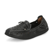 Women Premium Leather Slip On Flexible Loafer (W-Angel-50-Black)