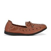 Women Premium Leather Slip On Flexible Loafer (W-Angel-50-Chestnut)