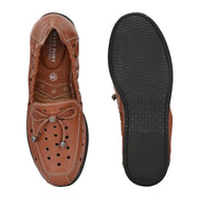 Women Premium Leather Slip On Flexible Loafer (W-Angel-50-Chestnut)