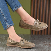 Women Premium Leather Slip On Flexible Loafer (W-Angel-50-Ivory)