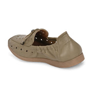 Women Premium Leather Slip On Flexible Loafer (W-Angel-50-Ivory)