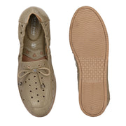 Women Premium Leather Slip On Flexible Loafer (W-Angel-50-Ivory)