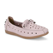 Women Premium Leather Slip On Flexible Loafer (W-Angel-50-Pink)