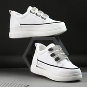 Women Crystal Embellished Velcro Straps Platform Sneakers (W-ATF-25-WHITE)