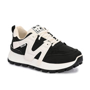 Women Chunky Lace-Up Sneakers (W-ATF-27-BLACK)