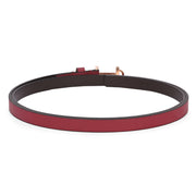 Valentino Women's Slim Belt – Red with Rose Gold Buckle (W-BT-HI-05-RED)