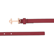 Valentino Women's Slim Belt – Red with Rose Gold Buckle (W-BT-HI-05-RED)