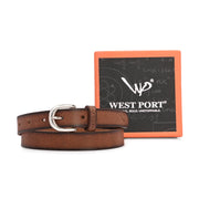 West Port Women’s Classic Rugged Leather Belt (W-BT-LE-02-TAN)