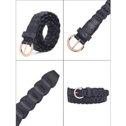 West Port Women’s Blue Braided Scalloped Leather Belt (W-BT-LE-03-BLUE)