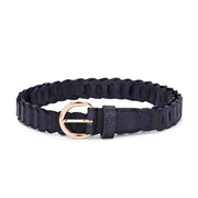 West Port Women’s Blue Braided Scalloped Leather Belt (W-BT-LE-03-BLUE)