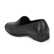 Women Premium Leather Slip On Formal Shoes (W-Comfina-10-Black)