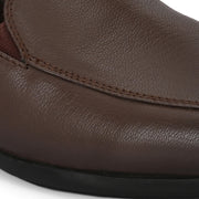 Women Premium Leather Slip On Formal Shoes (W-Comfina-10-Brown)