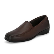 Women Premium Leather Slip On Formal Shoes (W-Comfina-10-Brown)