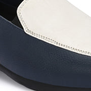 Women Premium Leather Slip On Loafers (W-Comfina-10-Navy-White)
