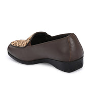 Women Premium Leather Slip On Loafers (W-Comfina-15-Brown)