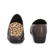 Women Premium Leather Slip On Loafers (W-Comfina-15-Brown)