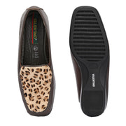 Women Premium Leather Slip On Loafers (W-Comfina-15-Brown)