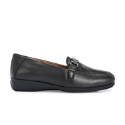 Women Premium Leather Slip On Loafers (W-Comfina-25-Black)