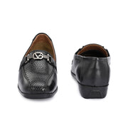 Women Premium Leather Slip On Loafers (W-Comfina-25-Black)