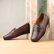 Women Premium Leather Slip On Loafers (W-Comfina-25-Bordo)