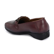 Women Premium Leather Slip On Loafers (W-Comfina-25-Bordo)