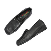 Women Premium Leather Slip On Loafers (W-Comfina-30-Black)