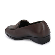 Women Premium Leather Slip On Loafers (W-Comfina-30-Brown)