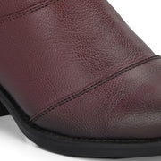 Women Premium Leather Zipper Boots (W-DreamGirl-97-Bordo)