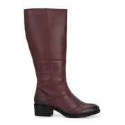 Women Premium Leather Zipper Boots (W-DreamGirl-97-Bordo)