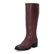 Women Premium Leather Zipper Boots (W-DreamGirl-97-Bordo)