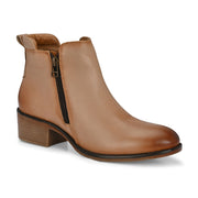 Women Premium Leather Zipper Boots (W-DreamGirl-85-Beige)