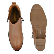 Women Premium Leather Zipper Boots (W-DreamGirl-85-Beige)