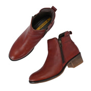 Women Premium Leather Zipper Boots (W-DreamGirl-85-Bordo)