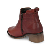 Women Premium Leather Zipper Boots (W-DreamGirl-85-Bordo)
