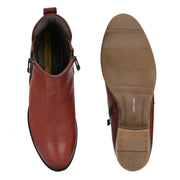 Women Premium Leather Zipper Boots (W-DreamGirl-85-Bordo)