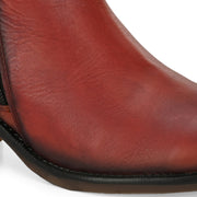 Women Premium Leather Zipper Boots (W-DreamGirl-85-OilyRed)